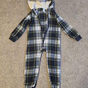 The Children's Place Plaid Kids Pajamas - Blue and Green